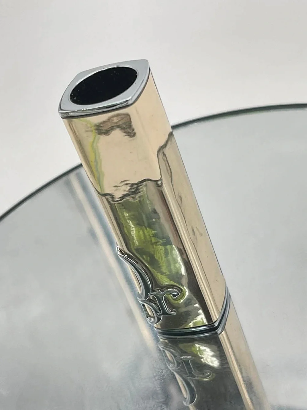 Dior Gold and Silver Logo Lipstick Holder